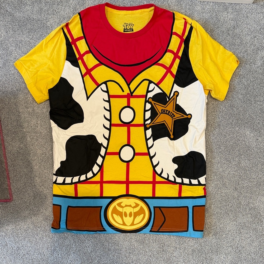 Toy Story Woody Costume Graphic Tee - Yellow Red Blue